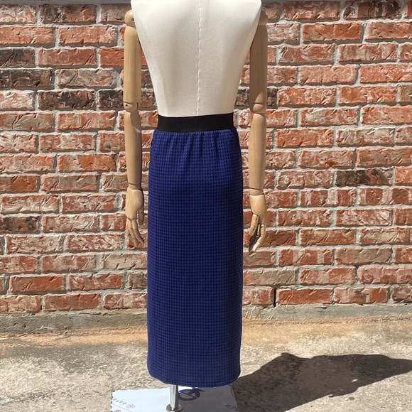 Cha Cha Vente black/blue houndstooth print midi skirt / 2X / Excellent condition - Picture 8 of 12